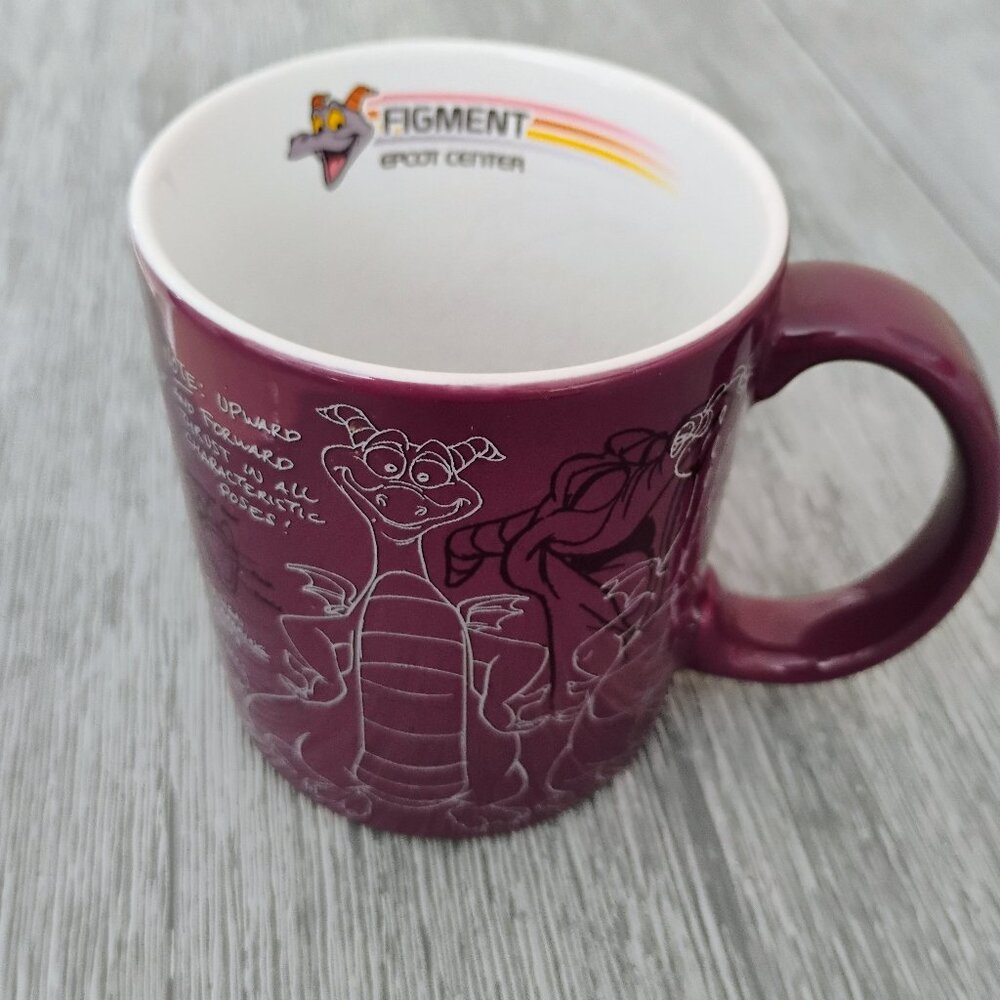 Disney Parks Figment Sketches Cup Epcot Center 12oz Purple Dragon